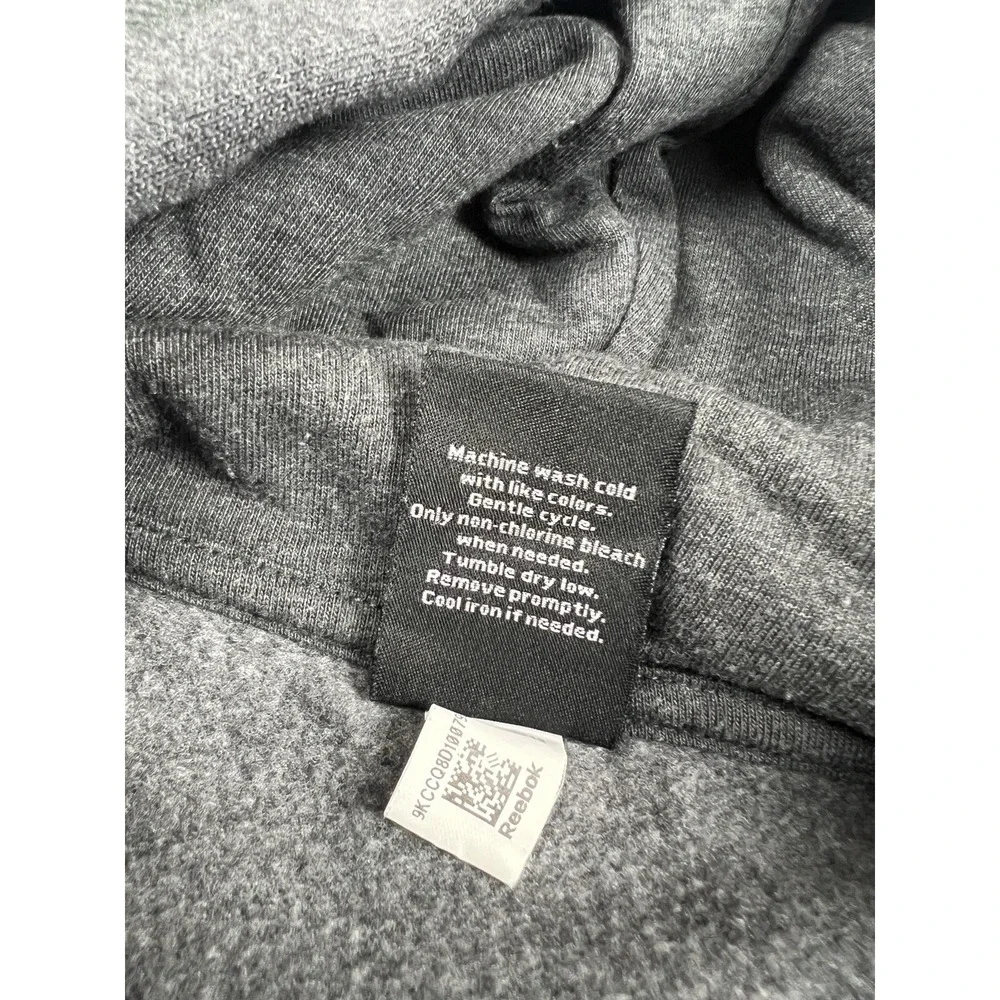 Reebok‎ Hoodie Mens 2XL Gray Longsleeve Pockets Cotton Blend Drawstring - Picture 11 of 11